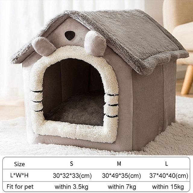 Plush Winter Cute Pet Bed House