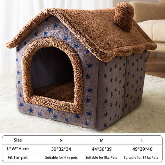 Plush Winter Cute Pet Bed House