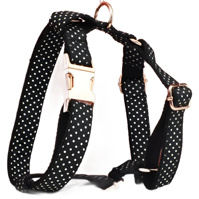 Personalized Dog Harness Collar Leash Bow Set Hot Selling Custom Design